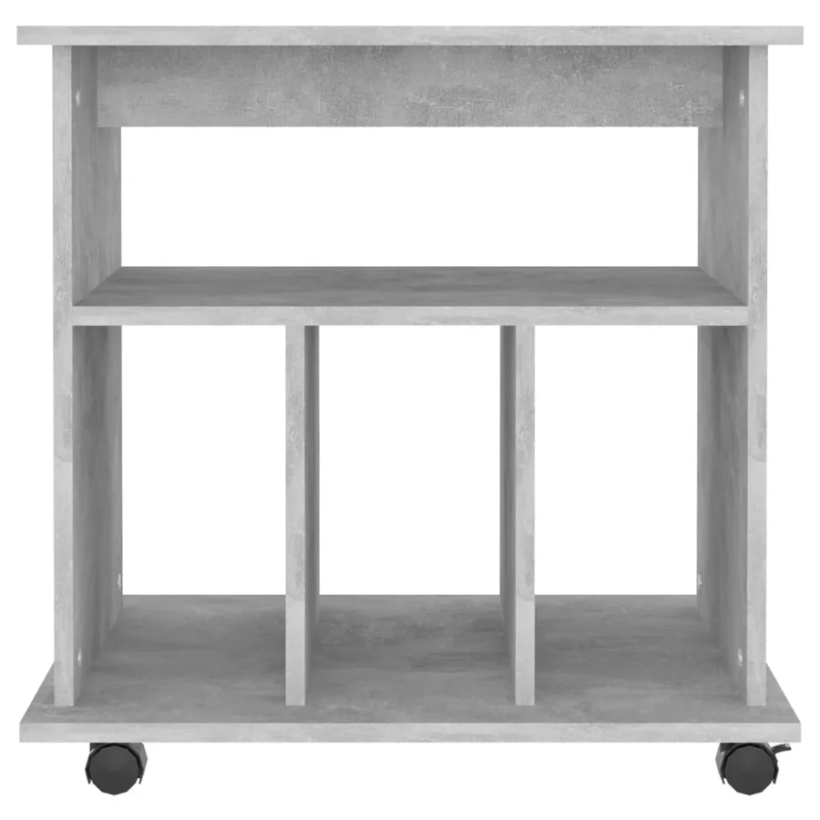 Armoire à roulettes Gris béton 60x45x60 cm Bois d’ingénierie - 4