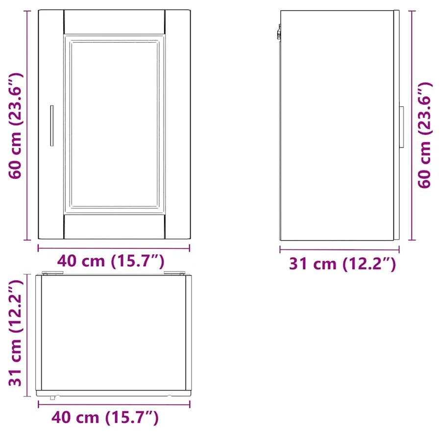 Armoire murale de cuisine Porto blanc bois d'ingénierie - 12