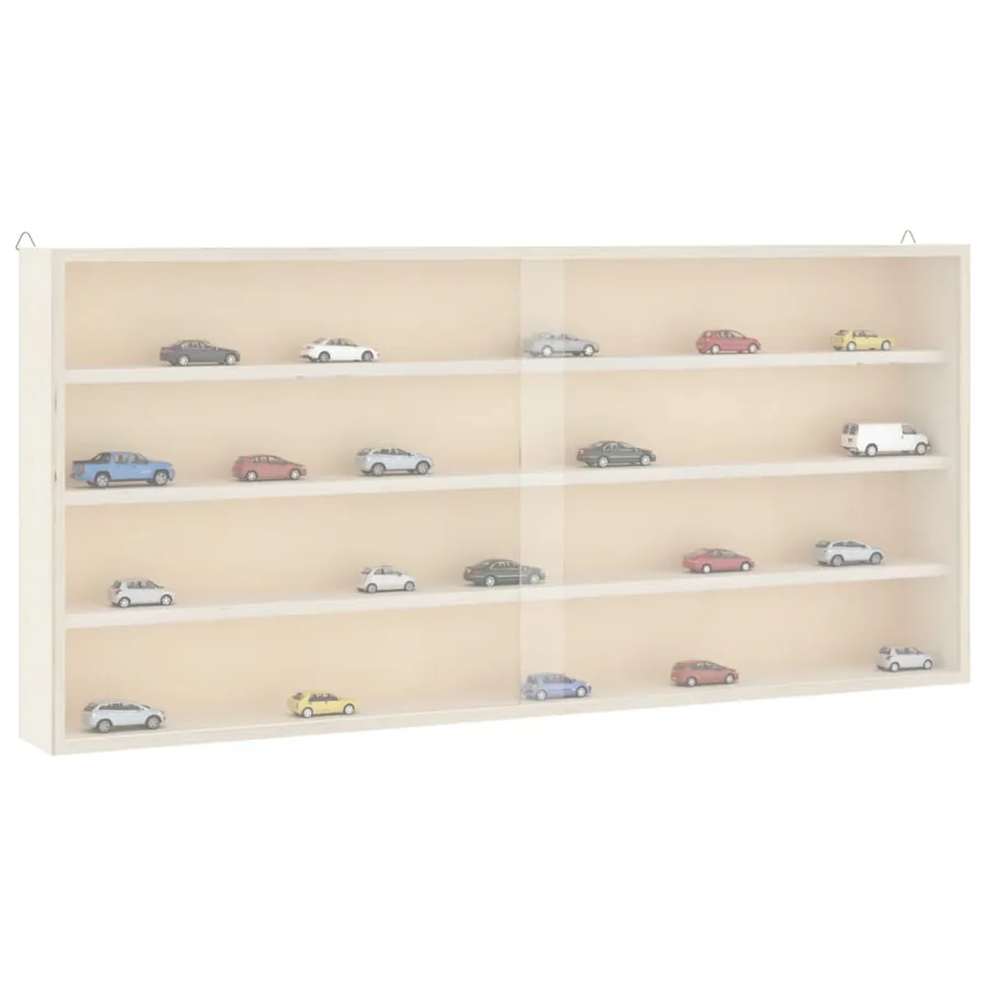 Vitrine de collection en bois avec portes 80 x 8,5 x 37 cm