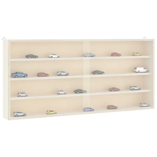 Vitrine de collection en bois avec portes 80 x 8,5 x 37 cm