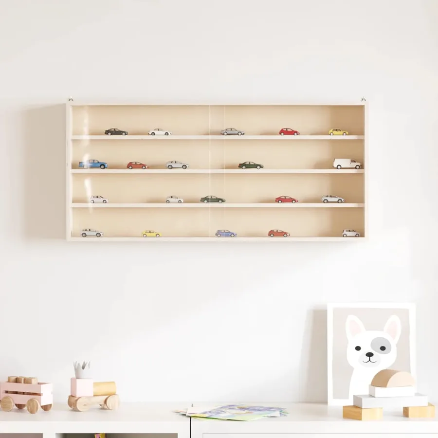 Vitrine de collection en bois avec portes 80 x 8,5 x 37 cm - 3