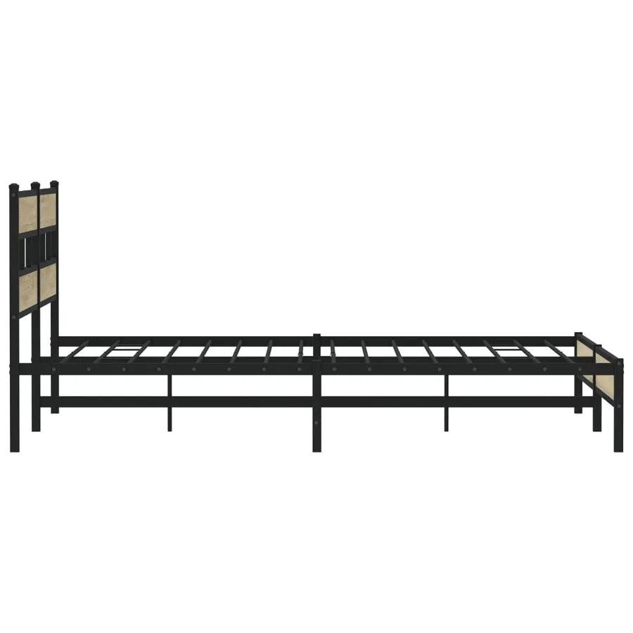Cadre de lit en métal sans matelas chêne sonoma 183x213 cm - 5