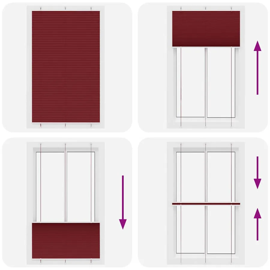 Store plissé rouge bordeaux 120x200 cm largeur du tissu 119,4cm - 5