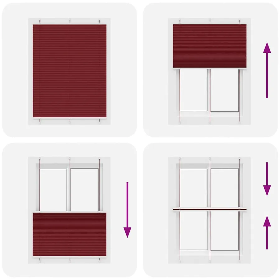 Store plissé rouge bordeaux 110x100 cm largeur du tissu 109,4cm - 5