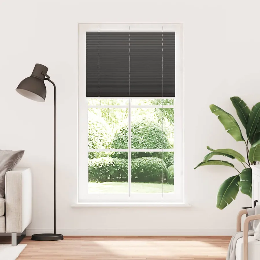 Store plissé noir 110x200 cm largeur du tissu 109,4cm polyester - 2