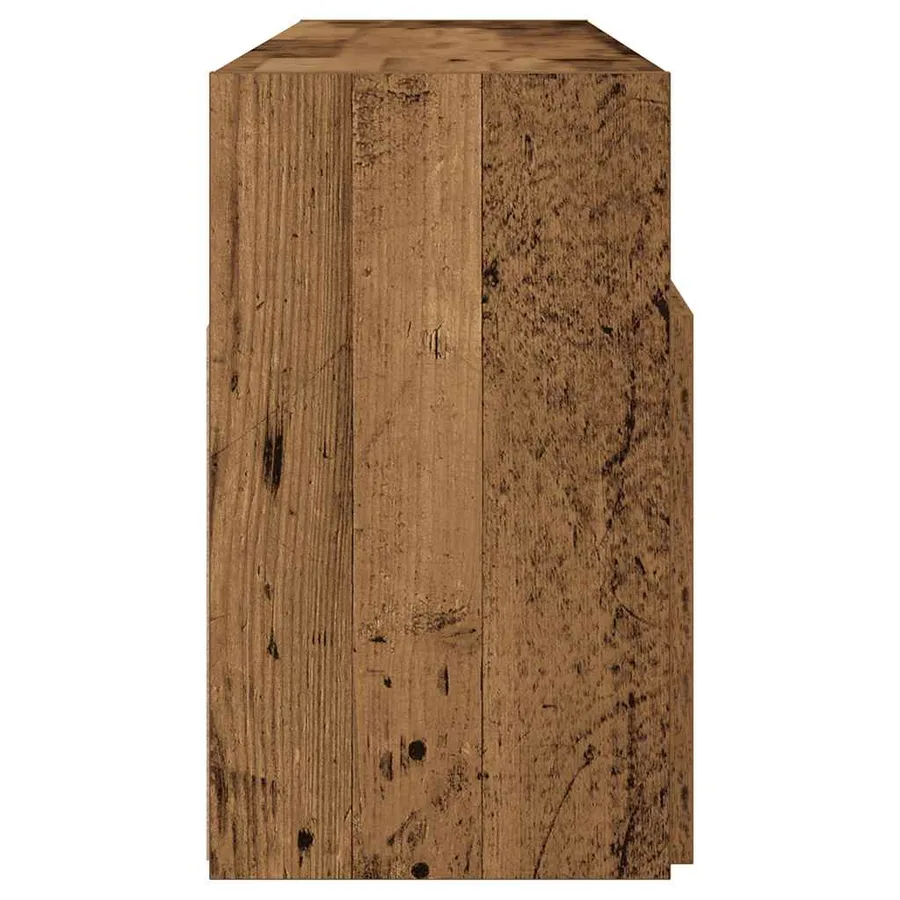 Meuble TV avec lumières LED vieux bois bois d'ingénierie - 8