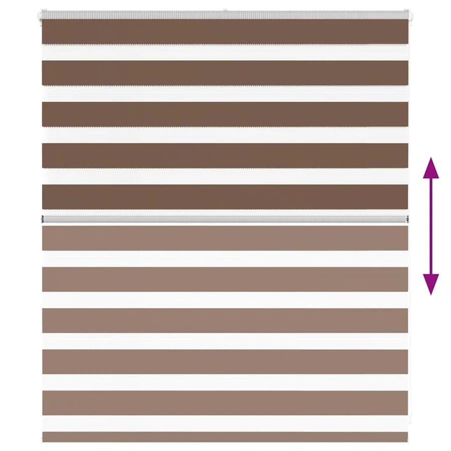 Store zèbre marron 130x100cm largeur du tissu 125,9cm polyester - 5