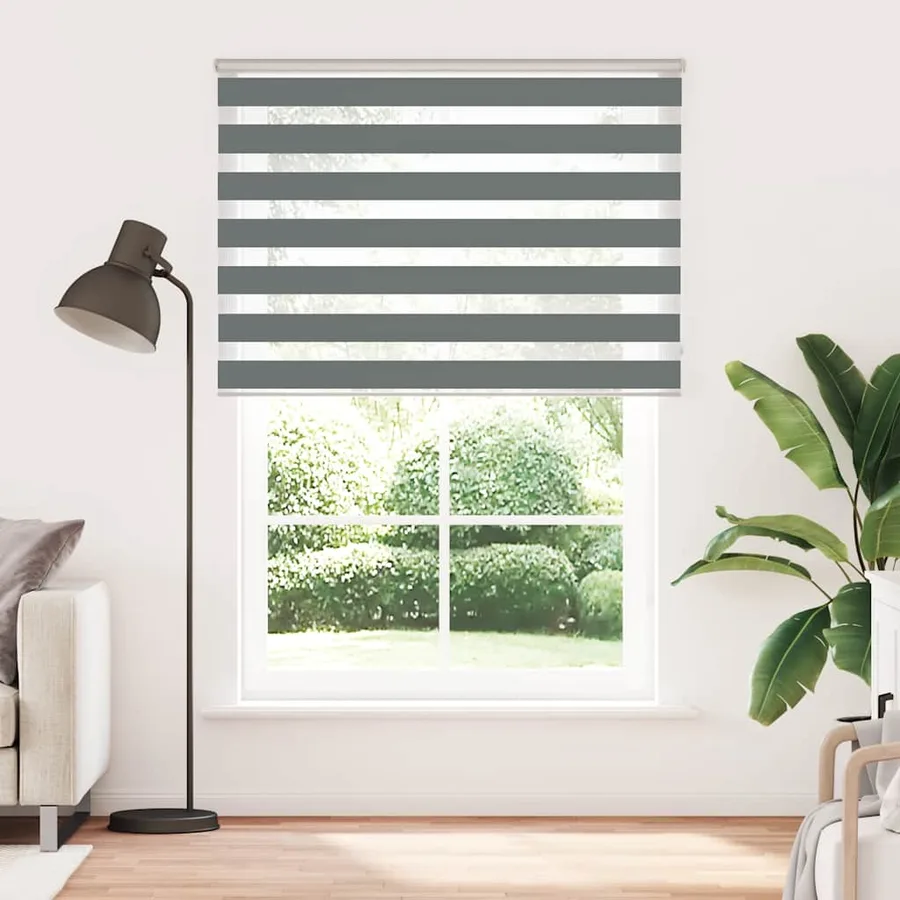 Store zèbre gris foncé largeur du tissu 160,9 cm polyester - 2