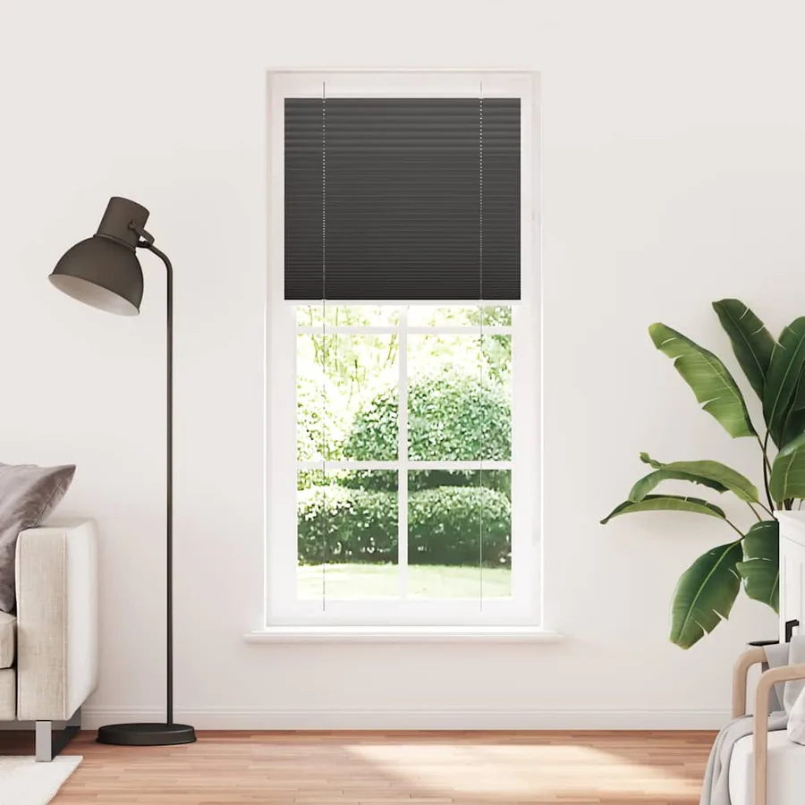 Store plissé noir 100x200 cm largeur du tissu 99,4 cm polyester - 2
