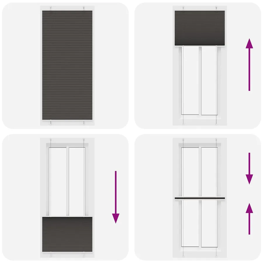 Store plissé noir 100x200 cm largeur du tissu 99,4 cm polyester - 7