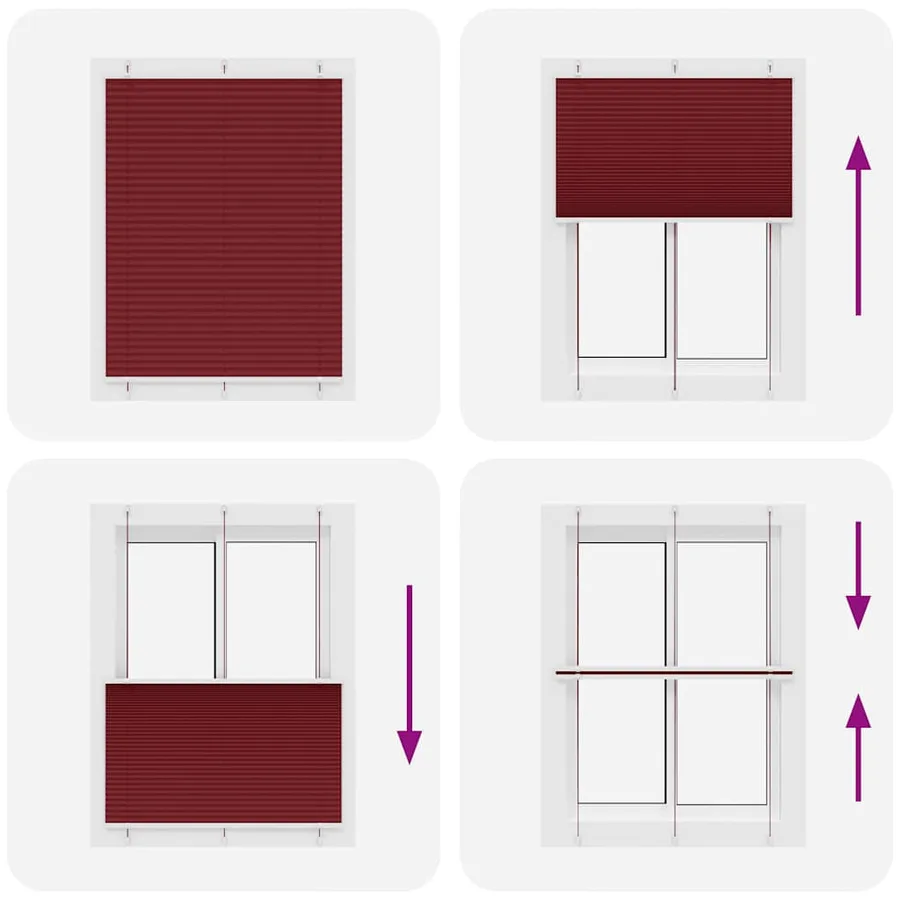 Store plissé rouge bordeaux 110x150 cm largeur du tissu 109,4cm - 5