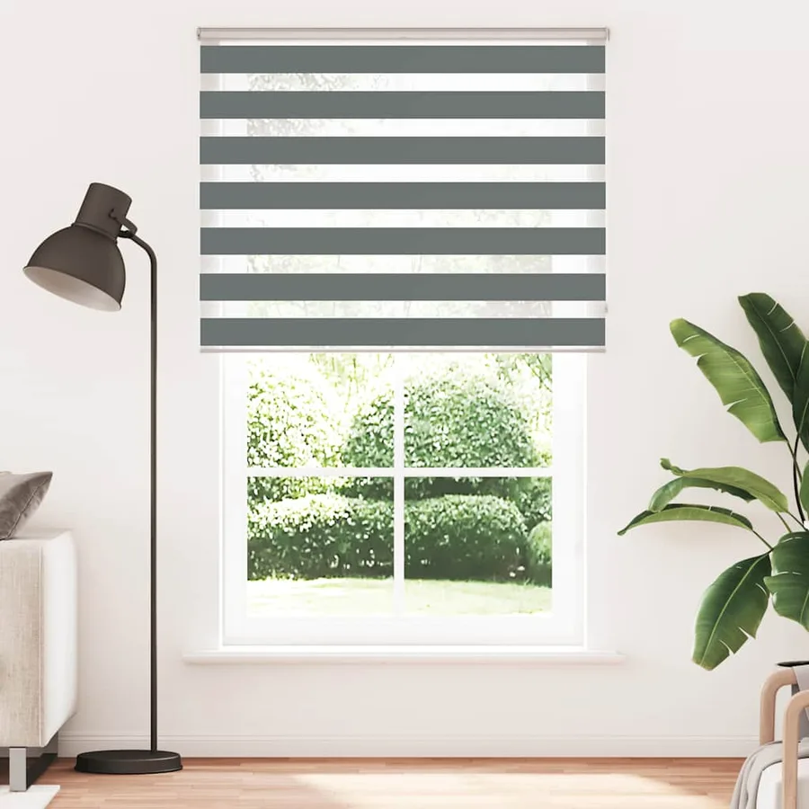 Store zèbre gris foncé largeur du tissu 135,9 cm polyester - 2