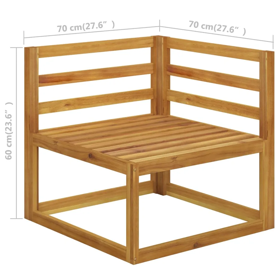 Salon de jardin 10 pcs avec coussin Crème Bois d'acacia solide - 10