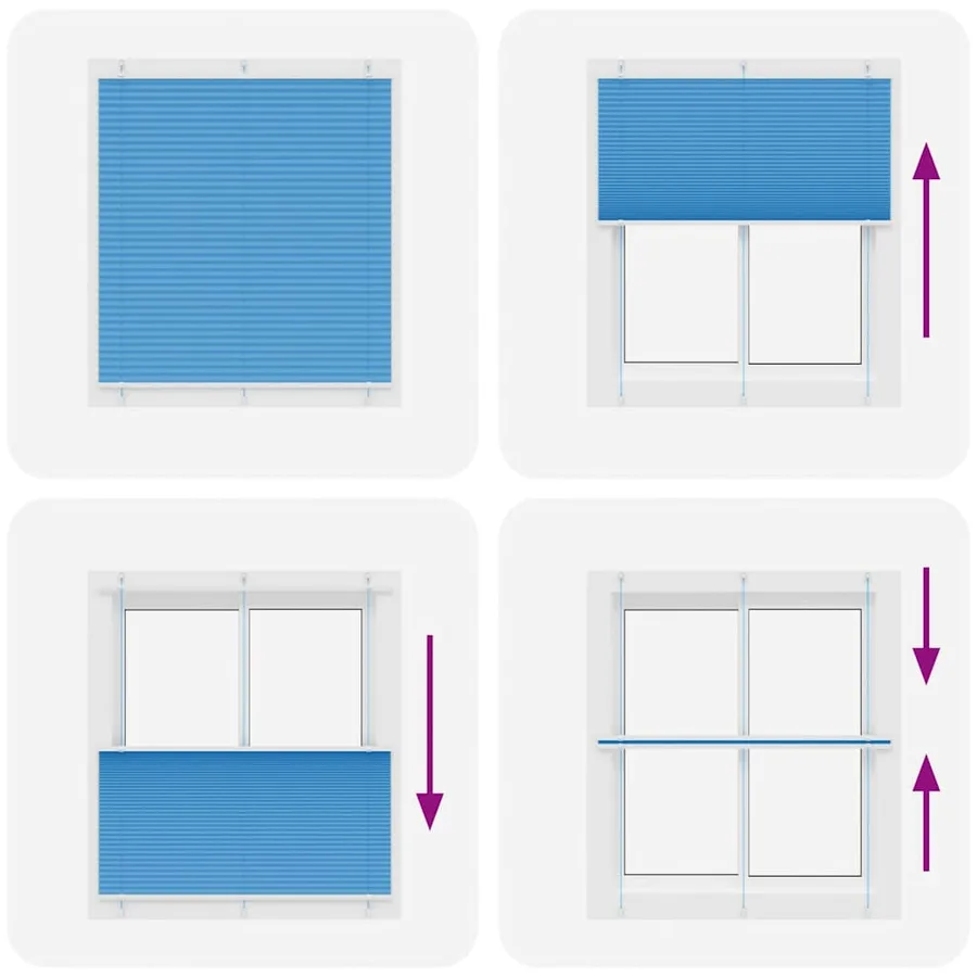 Store plissé bleu 115x150 cm largeur du tissu 114,4cm polyester - 5