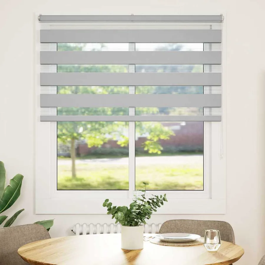 Store zèbre gris clair largeur du tissu 115,9 cm polyester - 2