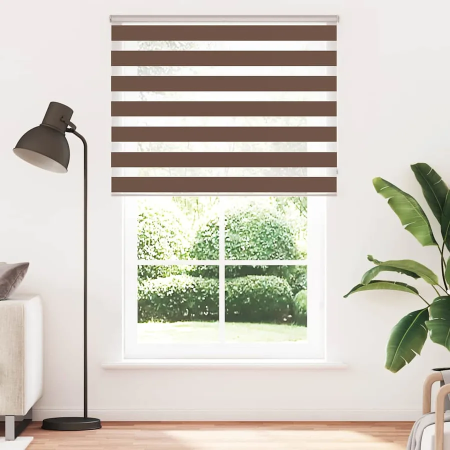 Store zèbre marron 140x230cm largeur du tissu 135,9cm polyester - 2