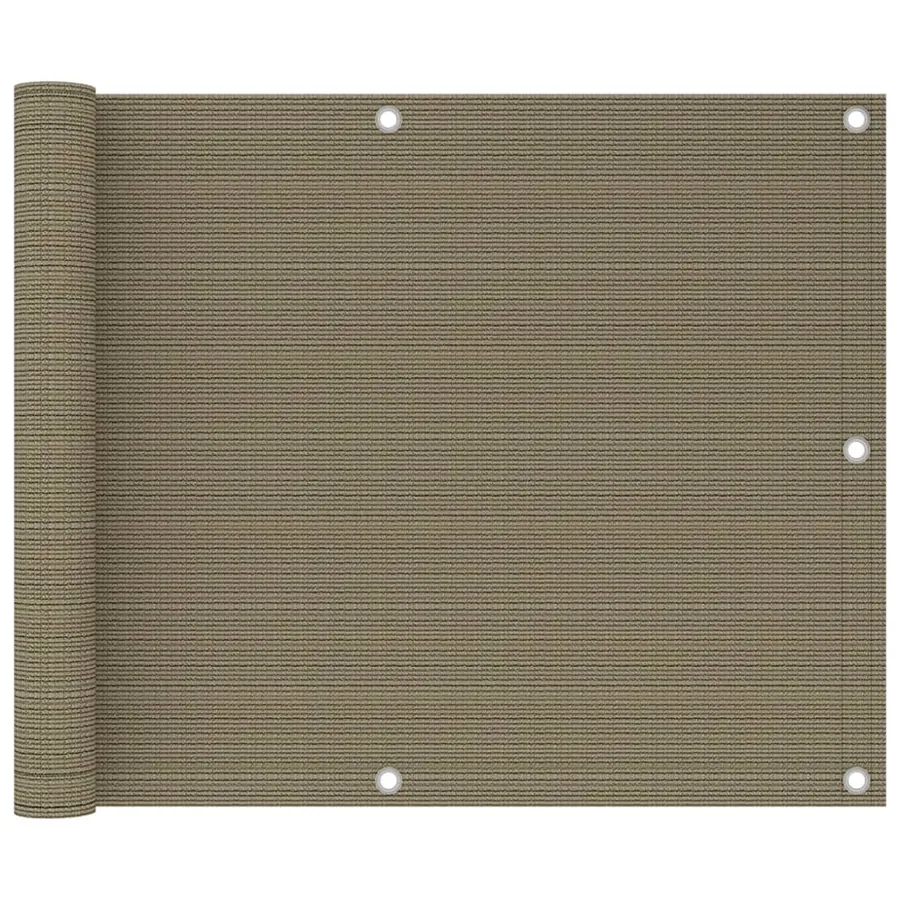 Écran de balcon Taupe 75x500 cm PEHD