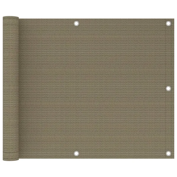 Écran de balcon Taupe 75x500 cm PEHD