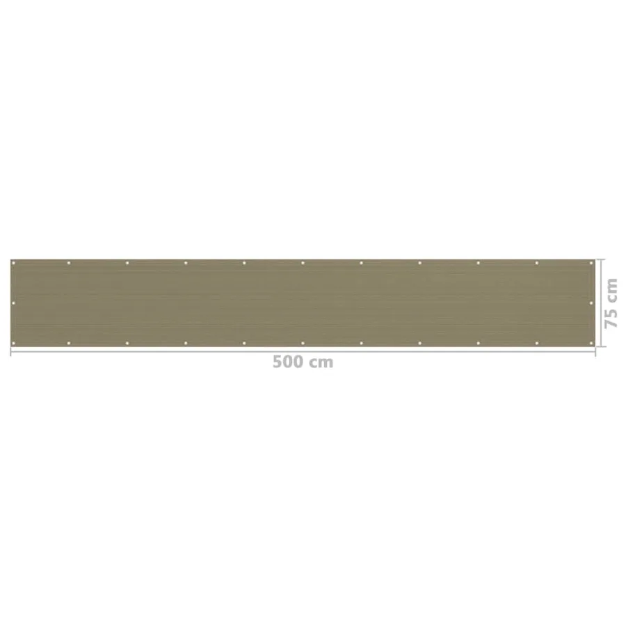 Écran de balcon Taupe 75x500 cm PEHD - 5