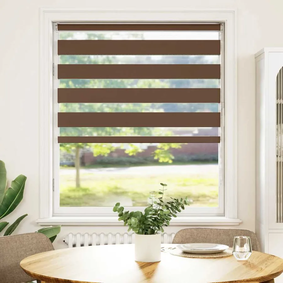 Store zèbre marron 95x150 cm largeur du tissu 90,9 cm polyester - 2