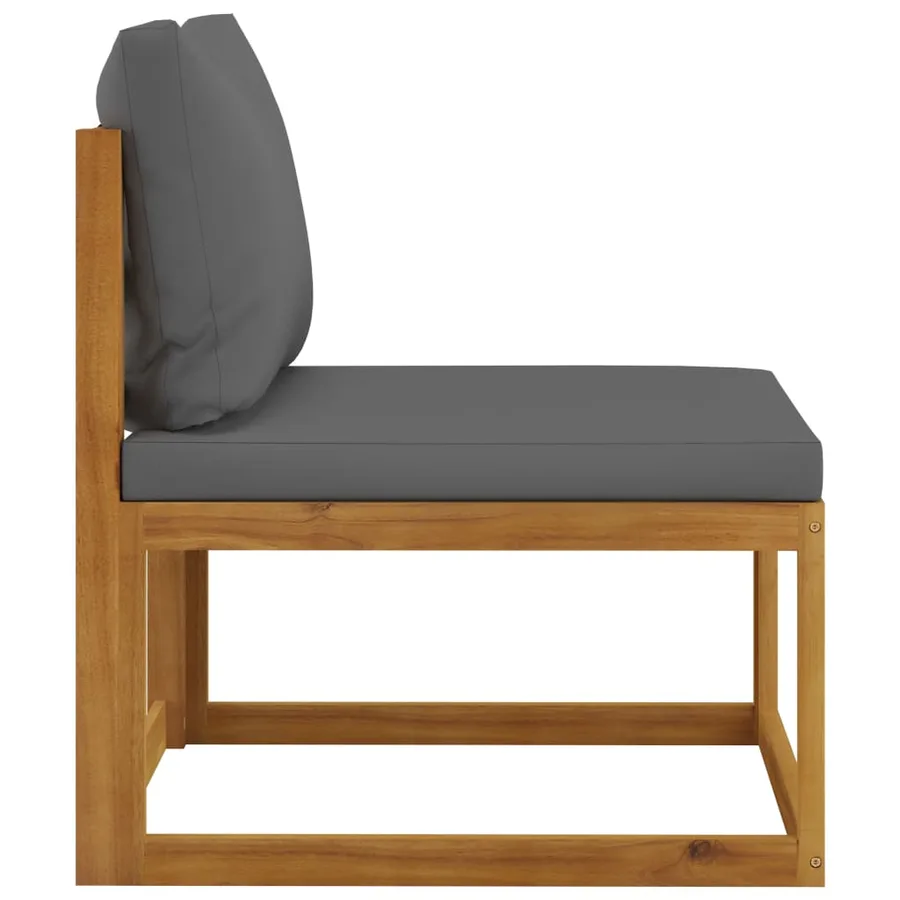Salon de jardin 8 pcs avec coussin Bois d'acacia solide - 9