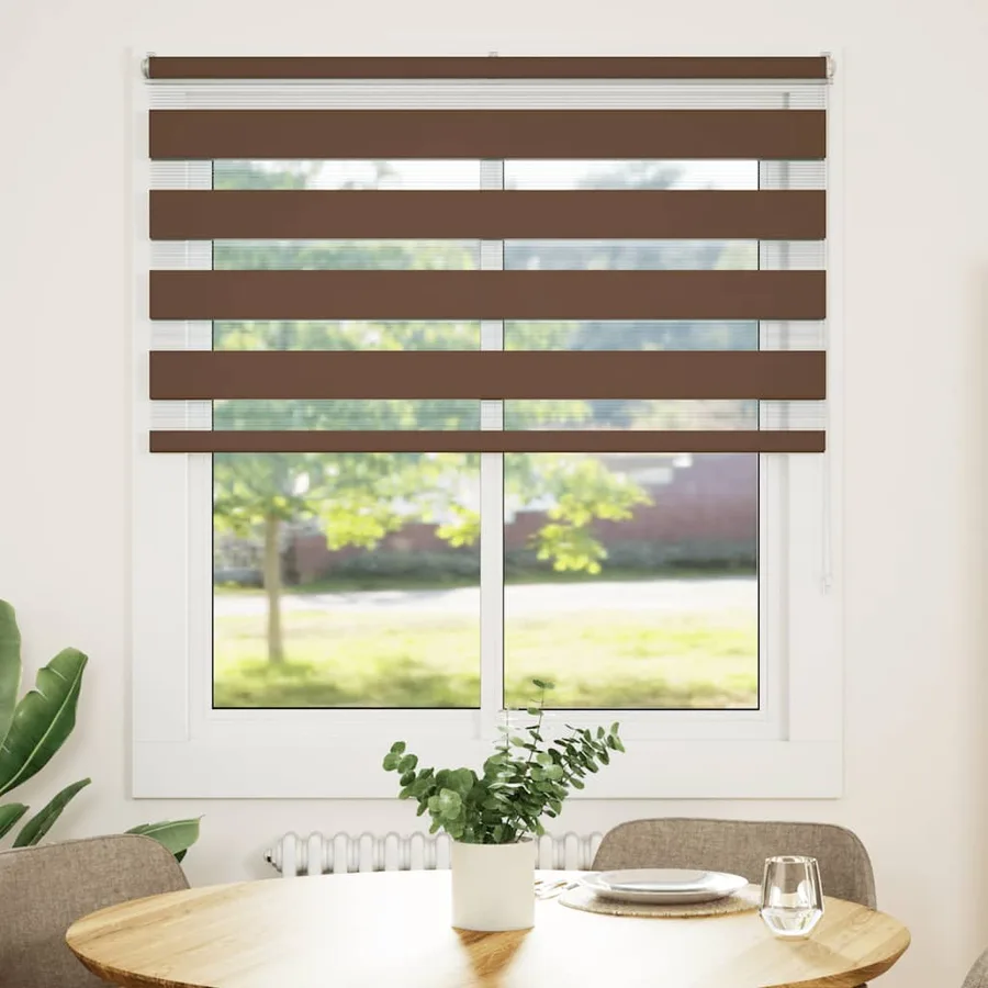 Store zèbre marron 125x150cm largeur du tissu 120,9cm polyester - 2