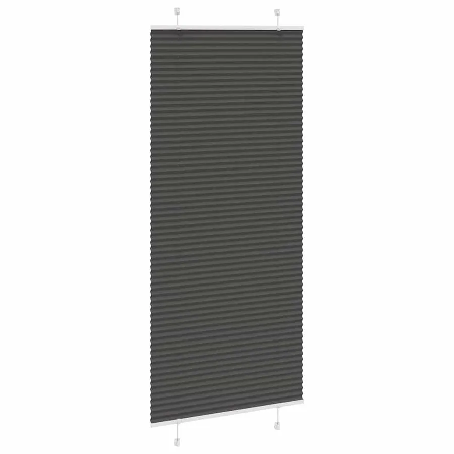 Store plissé noir 85x200 cm largeur du tissu 84,4 cm polyester - 3