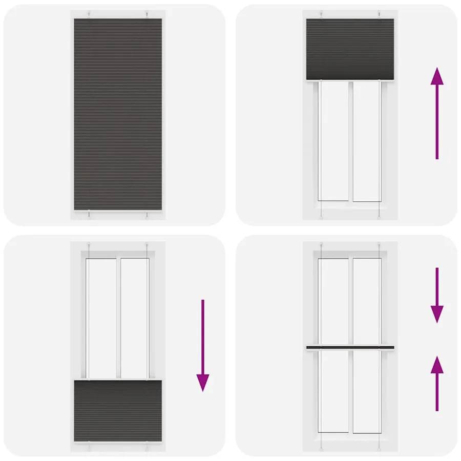 Store plissé noir 85x200 cm largeur du tissu 84,4 cm polyester - 7