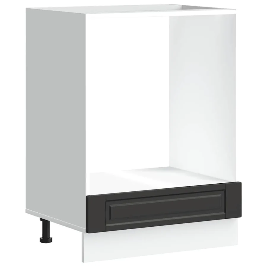 Armoire à four Porto noir bois d'ingénierie - 2