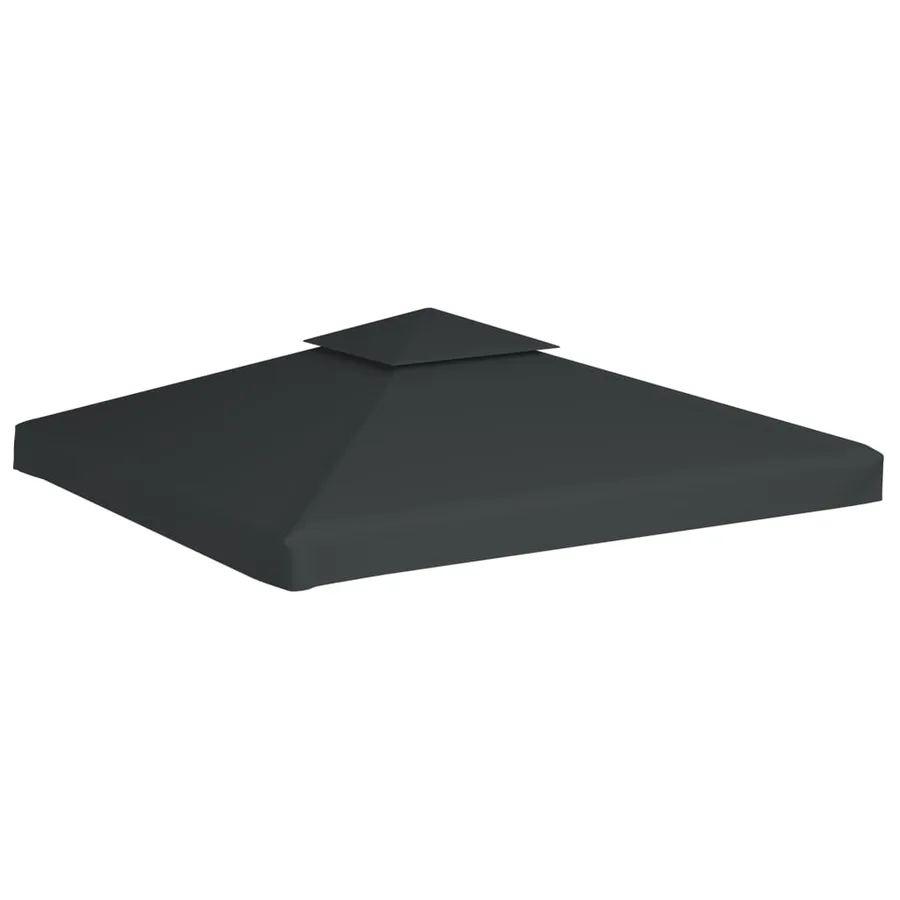 Recouvrement de remplacement d'auvent 310 g/m² 3x3 m Gris foncé - 2