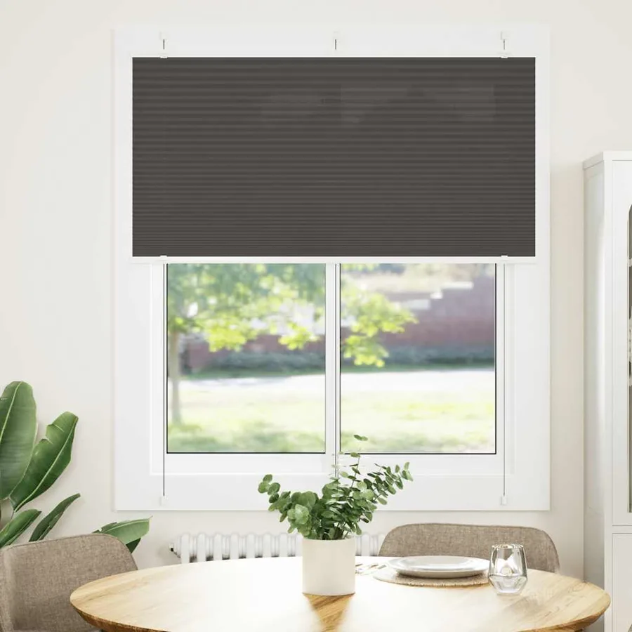 Store plissé noir 115x100 cm largeur du tissu 114,4cm polyester - 2