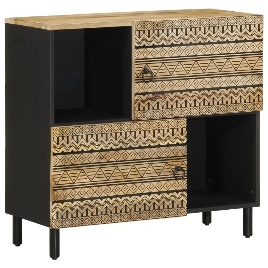 Buffet 80x33,5x75 cm bois de manguier brut massif