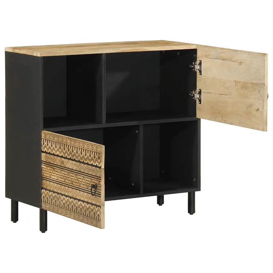 Buffet 80x33,5x75 cm bois de manguier brut massif - 2
