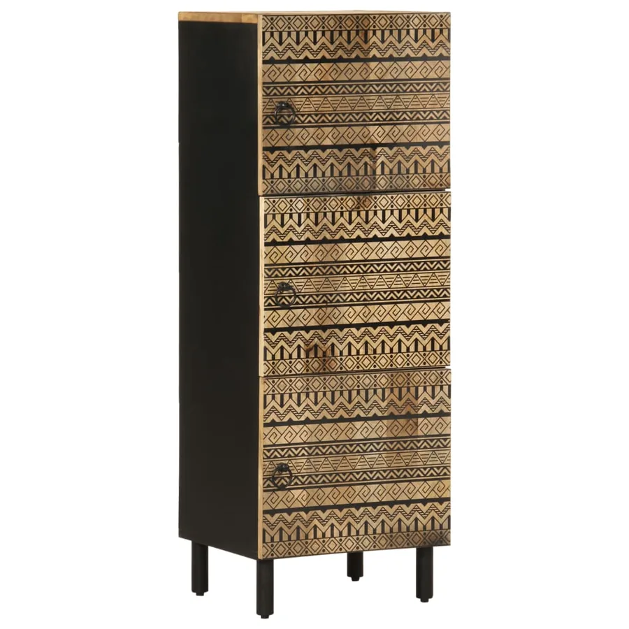 Buffet haut 40x33,5x110 cm bois de manguier brut massif