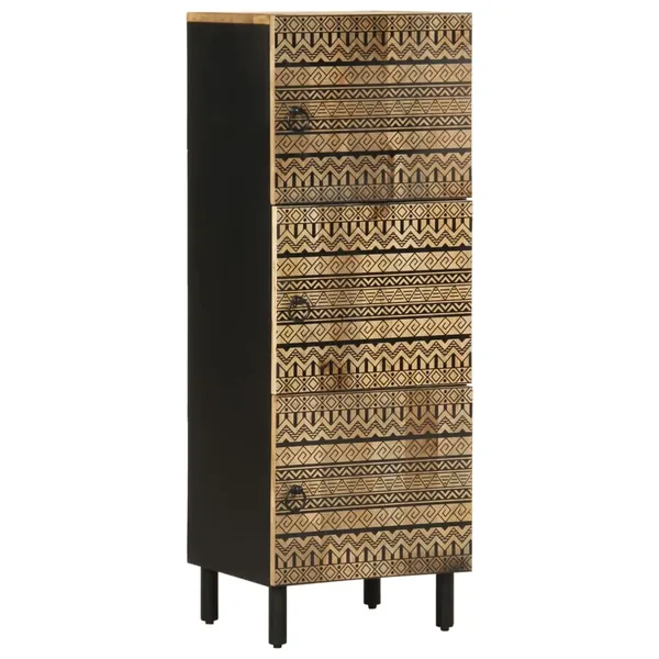 Buffet haut 40x33,5x110 cm bois de manguier brut massif