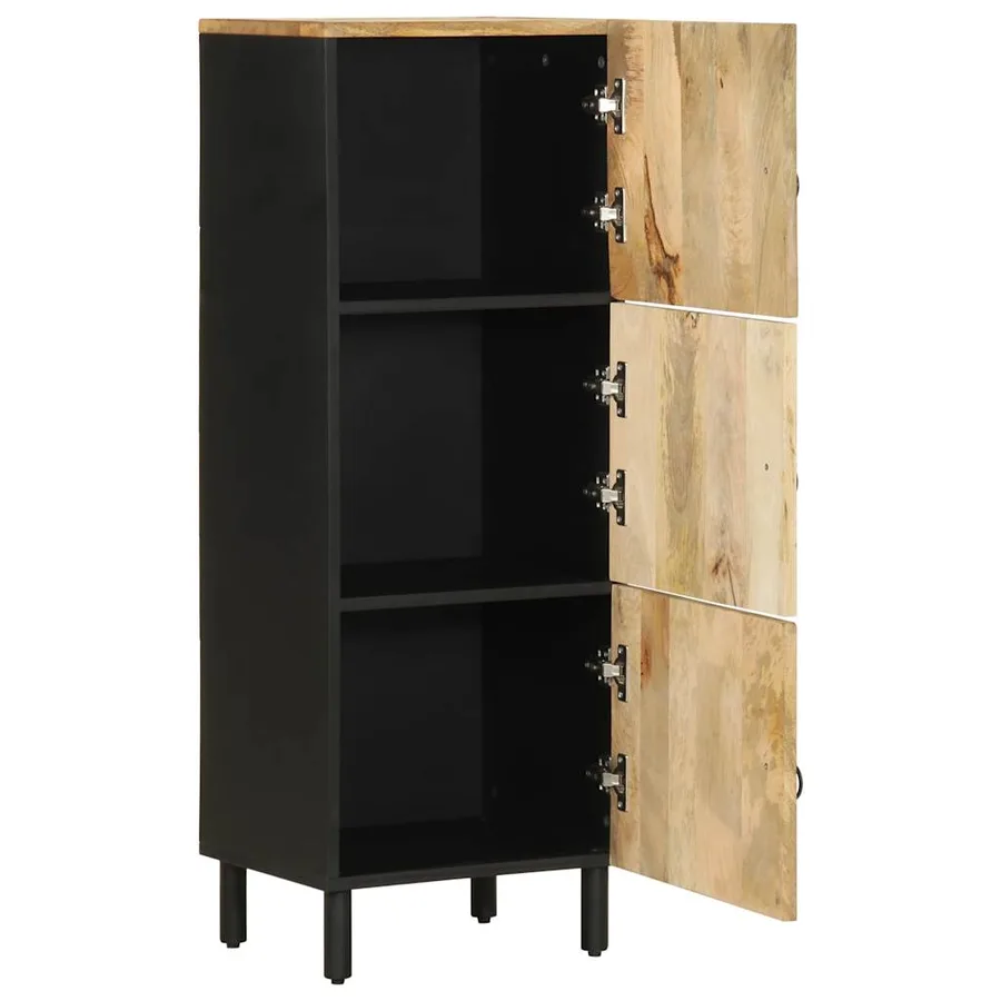 Buffet haut 40x33,5x110 cm bois de manguier brut massif - 2