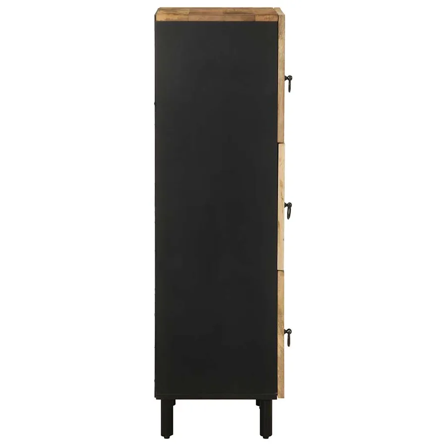Buffet haut 40x33,5x110 cm bois de manguier brut massif - 4