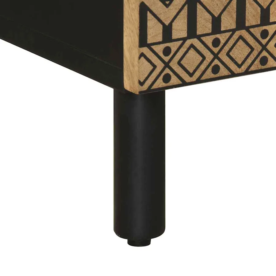 Buffet haut 40x33,5x110 cm bois de manguier brut massif - 9