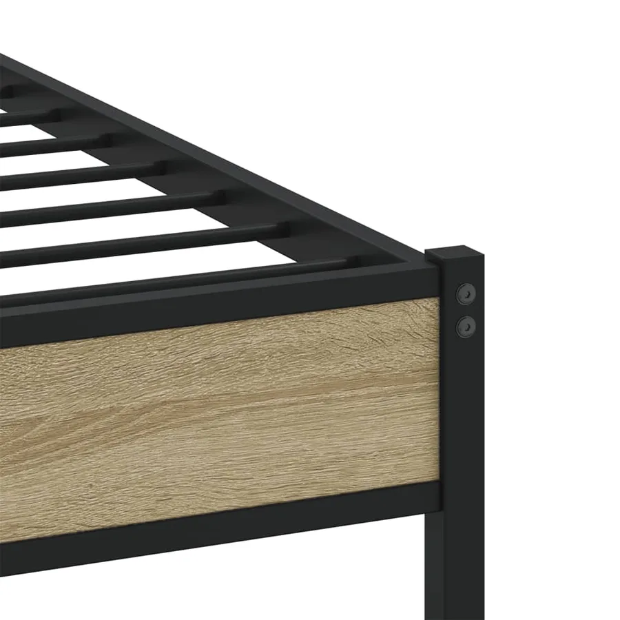 Cadre de lit en métal sans matelas chêne sonoma 160x200 cm - 7