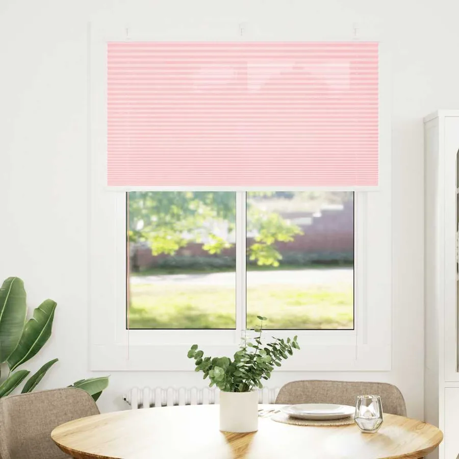 Store plissé rose 105x150 cm largeur du tissu 104,4cm polyester - 2