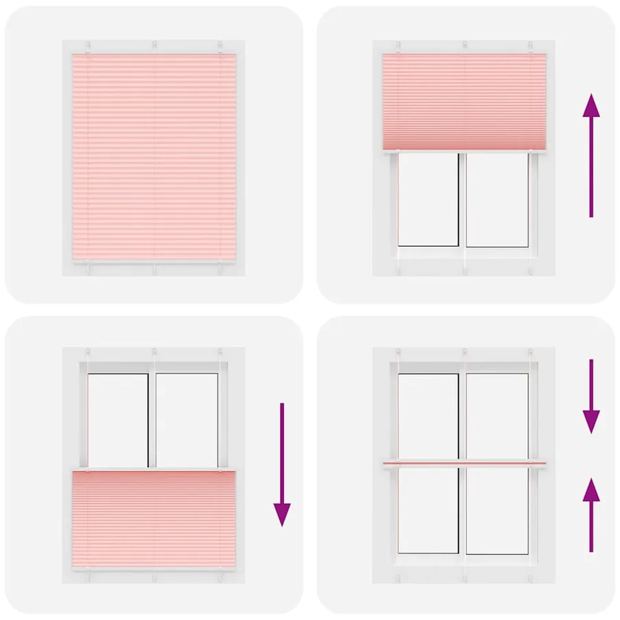 Store plissé rose 105x150 cm largeur du tissu 104,4cm polyester - 7