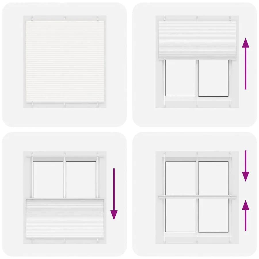 Store plissé blanc 115x150cm largeur du tissu 114,4cm polyester - 7