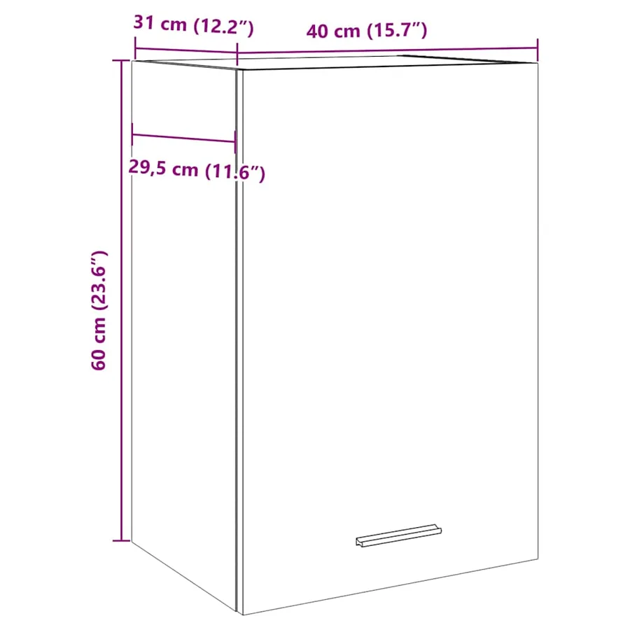 Armoire suspendue "Lyon" Bois ancien 40 x 31 x 60 cm Bois d'ingénierie - 11