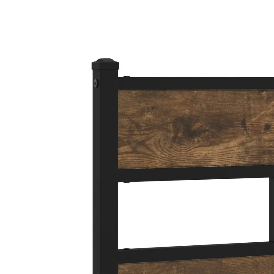 Cadre de lit en métal sans matelas chêne fumé 200x200 cm - 8