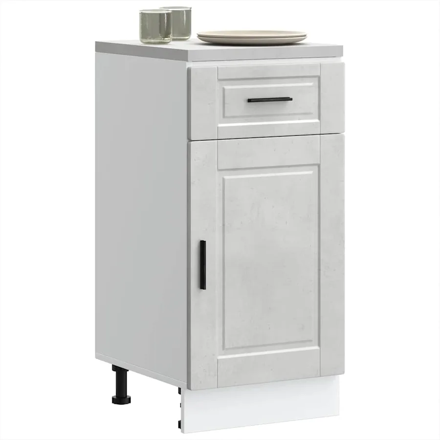 Armoire de cuisine Porto gris béton bois d'ingénierie - 3