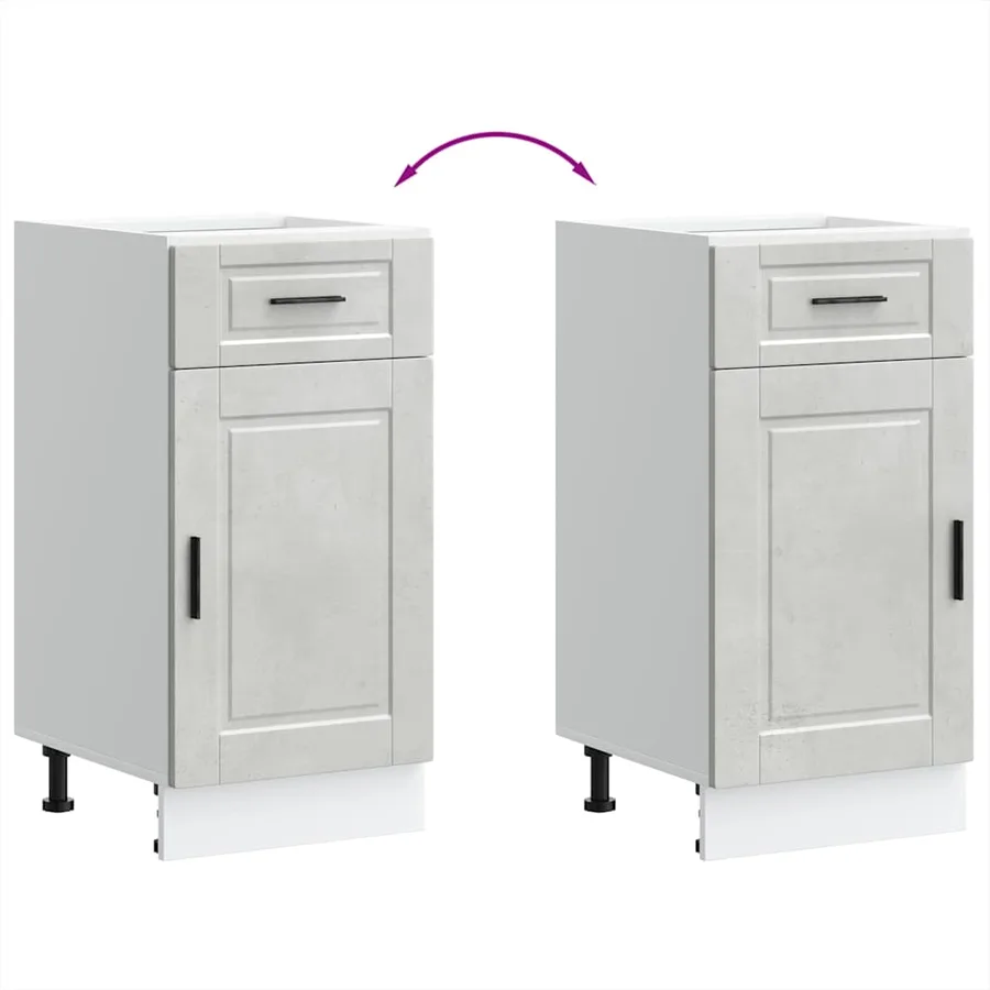 Armoire de cuisine Porto gris béton bois d'ingénierie - 8