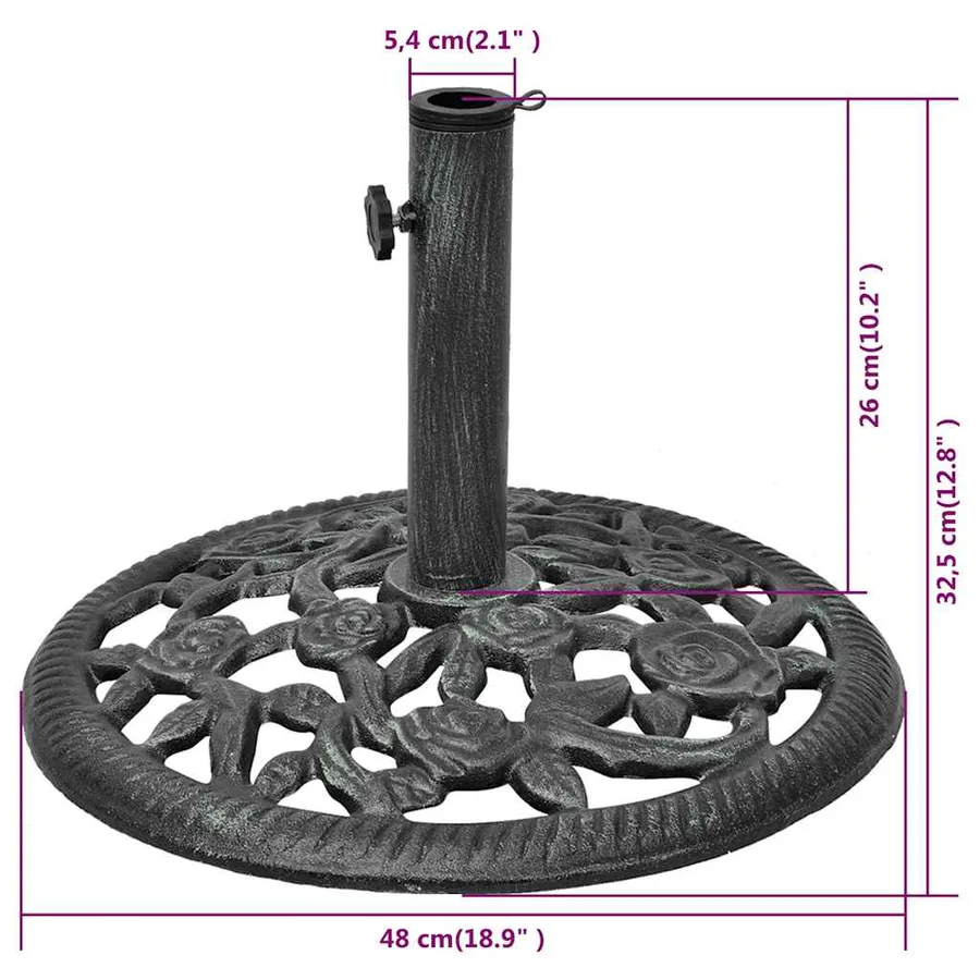 Socle de parasol en fonte 12 kg 48 cm - 8
