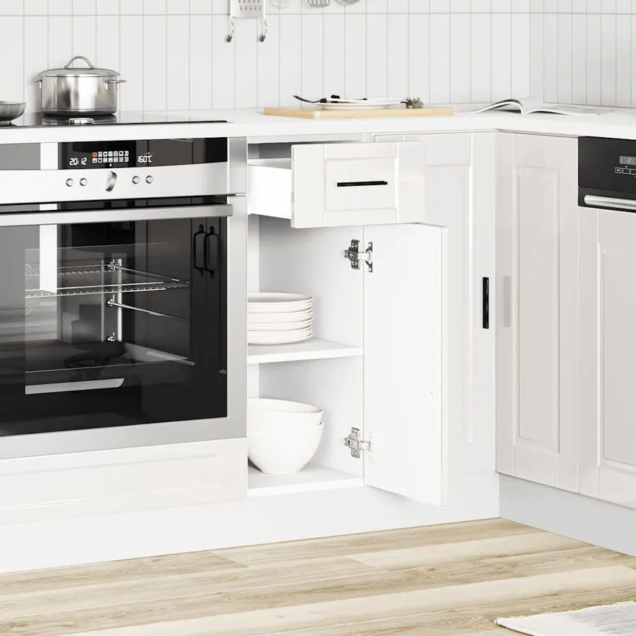 Armoire de cuisine Porto blanc brillant bois ingénierie - 3