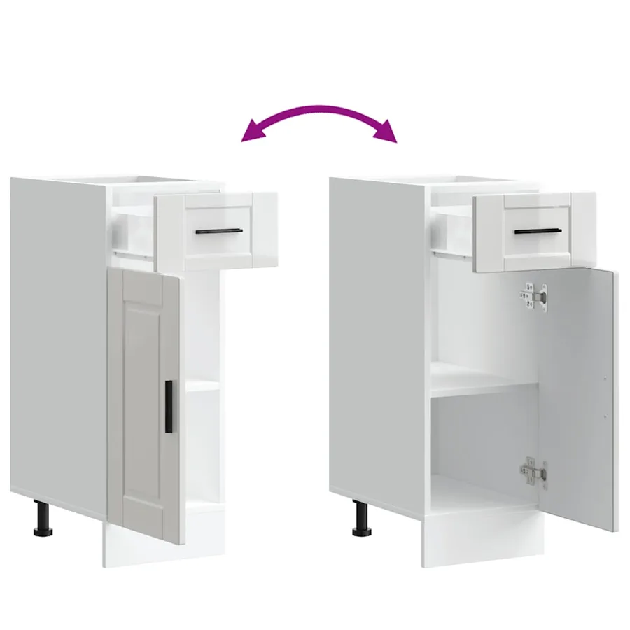 Armoire de cuisine Porto blanc brillant bois ingénierie - 9