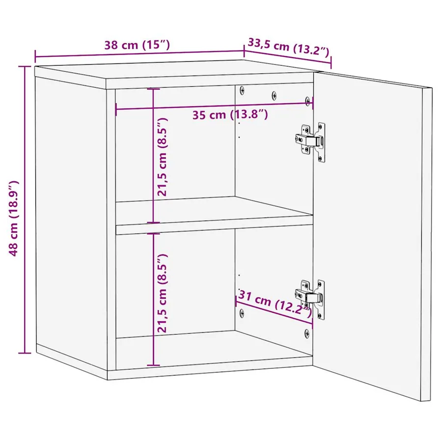 Armoire de salle de bain suspendue bois massif manguier - 11